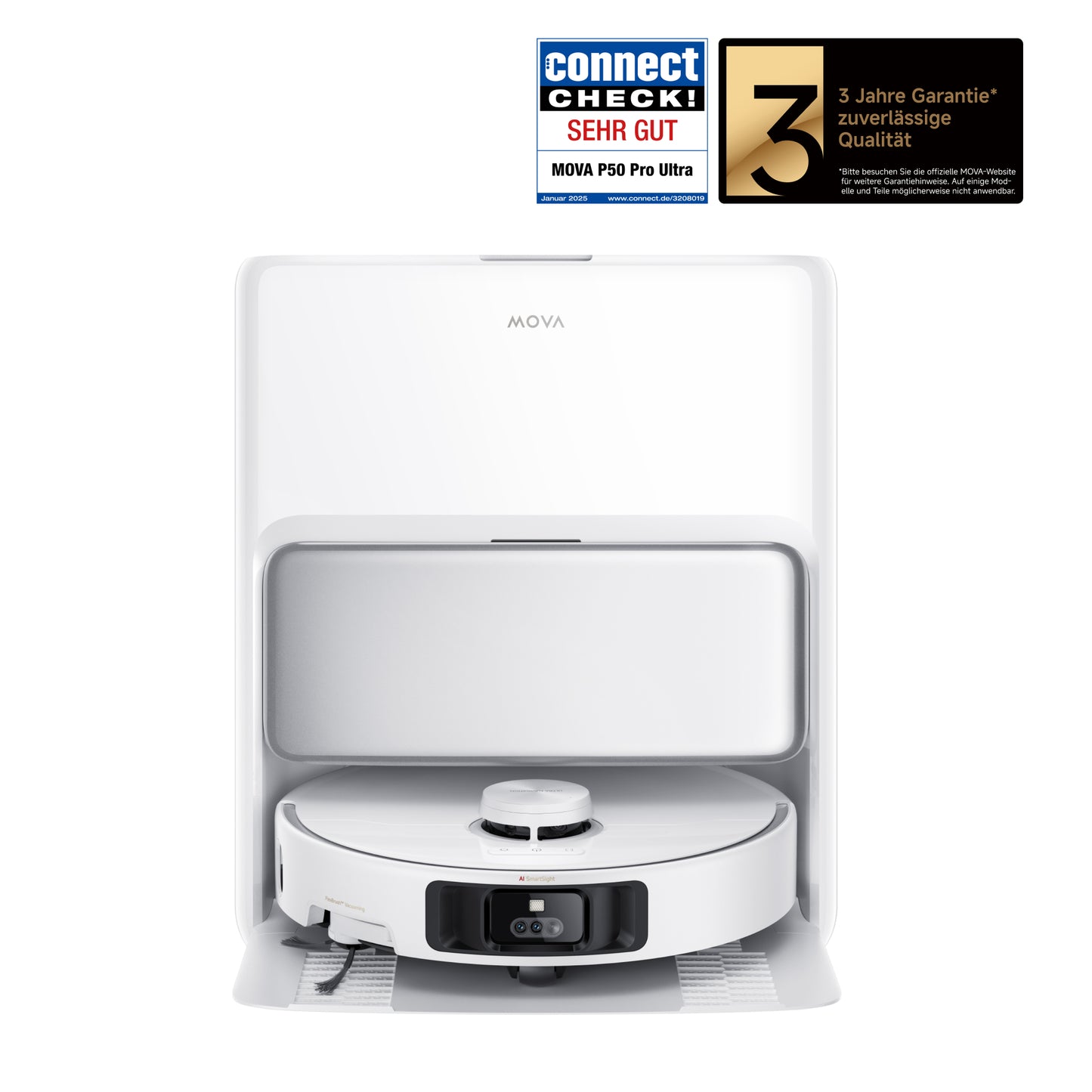 mova p50 pro ultra roboterstaubsauger weiß mit station