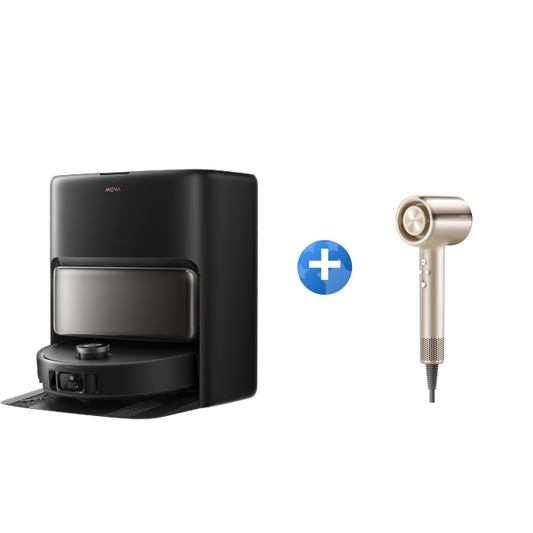 MOVA V50 Ultra Complete Saugroboter Schwarz + Shine 20 Haartrockner Gold