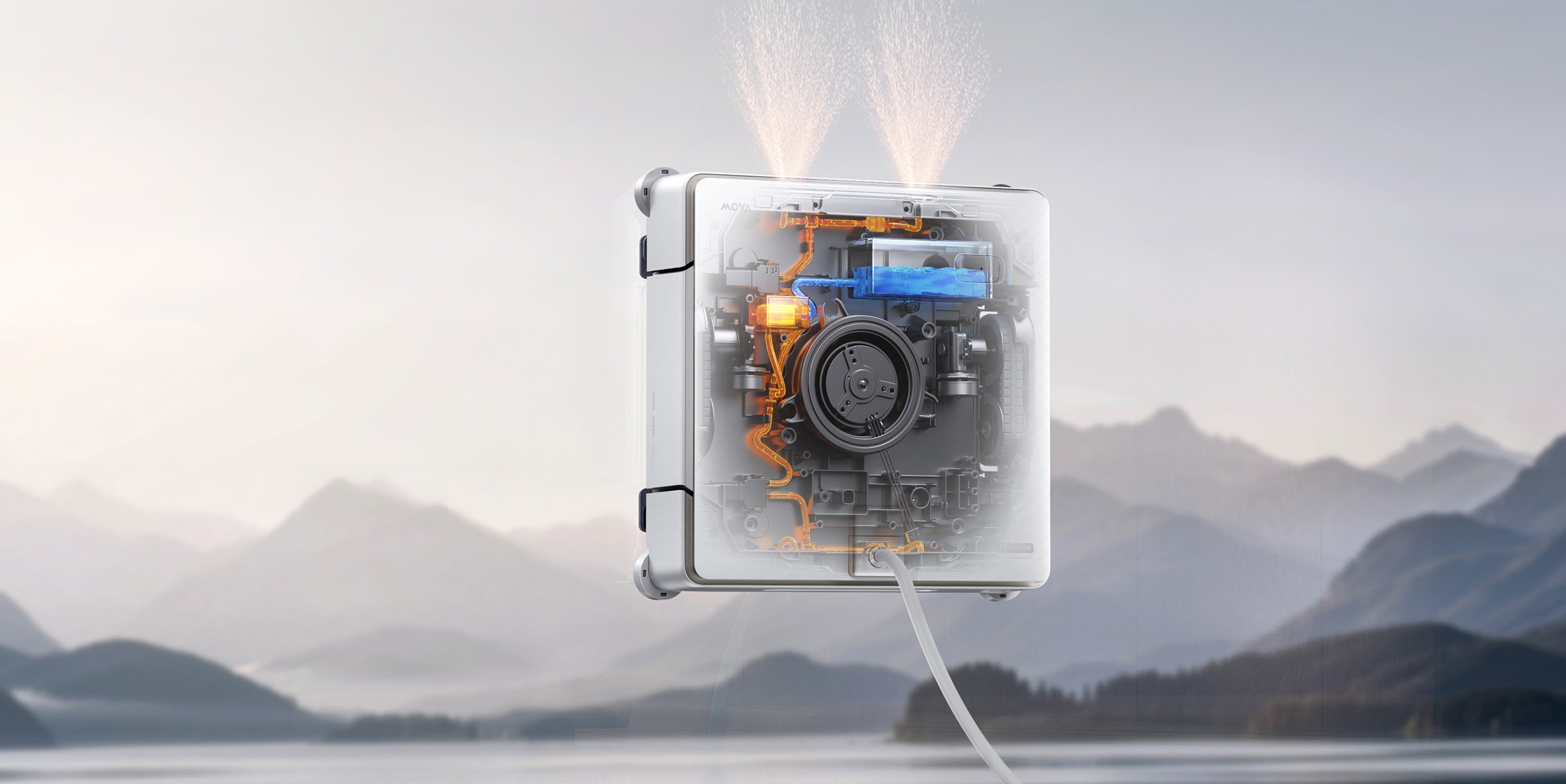 MOVA T1 Station Fensterputzroboter Warmwasser-Tiefenreinigung