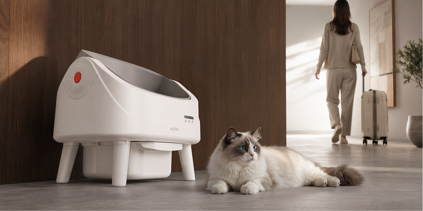 MOVA LB10 Air selbstreinigende Katzentoilette Nehmen Sie sich 15 Tage* frei vom Schaufeln.
