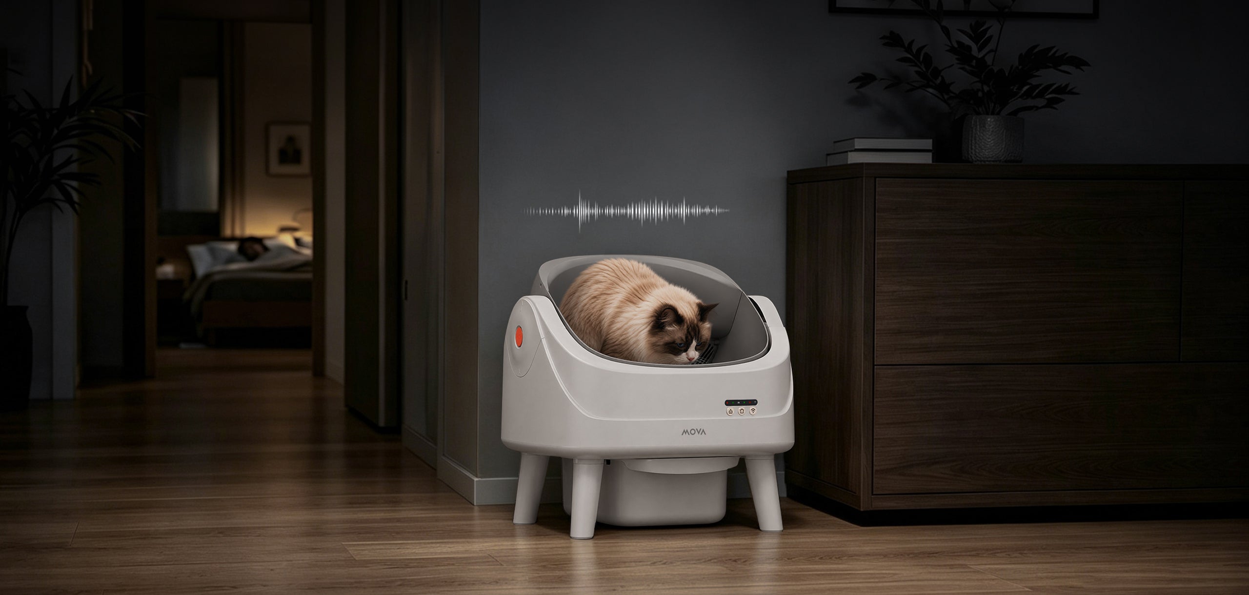 MOVA LB10 Air selbstreinigende Katzentoilette Katze scharrt, Sie entspannen sich.