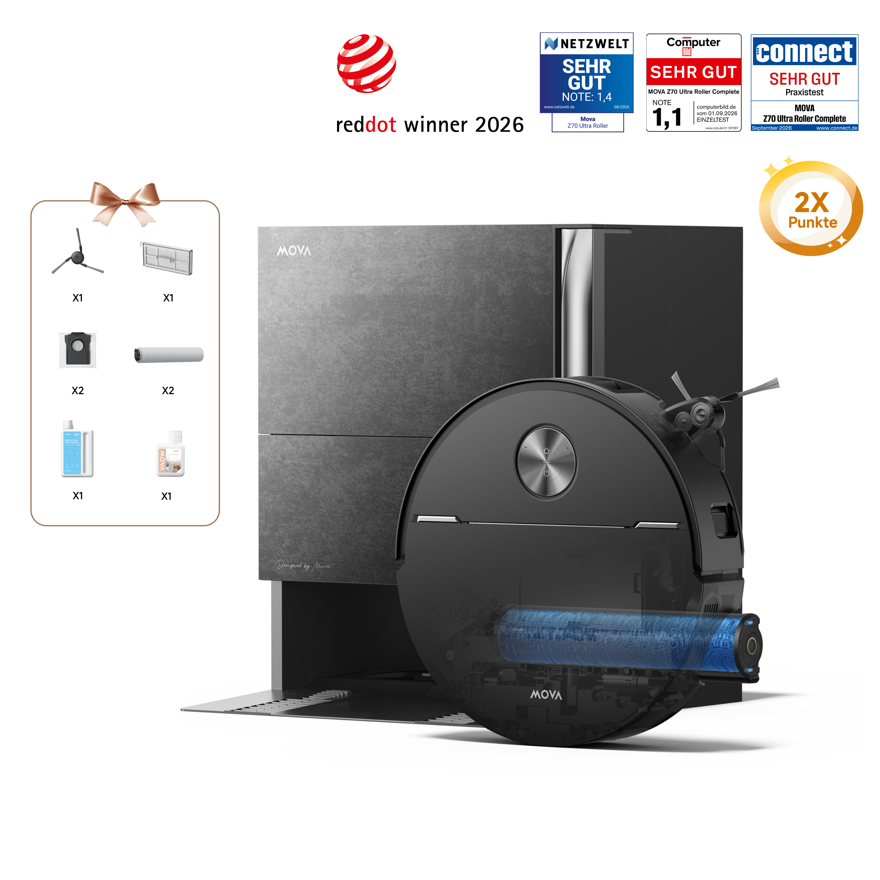 MOVA Fall Prime Day Dreame MOVA Z70 Ultra Roller Complete Saugroboter Naturstein