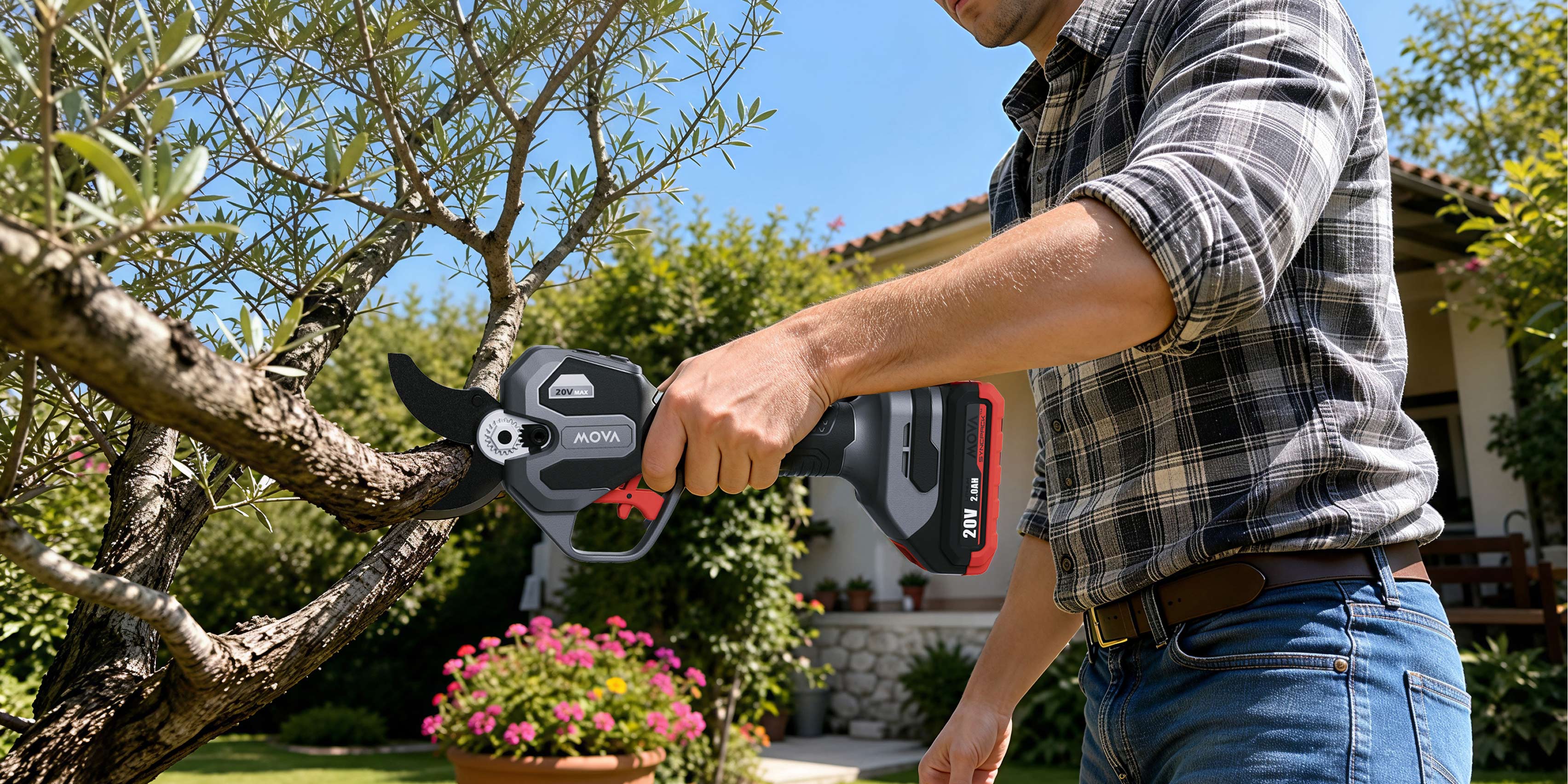 MOVA GPS201 Astschere à 20 V und 38 mm mit bürstenlosem Motor Verstellbarer Schneiddurchmesser