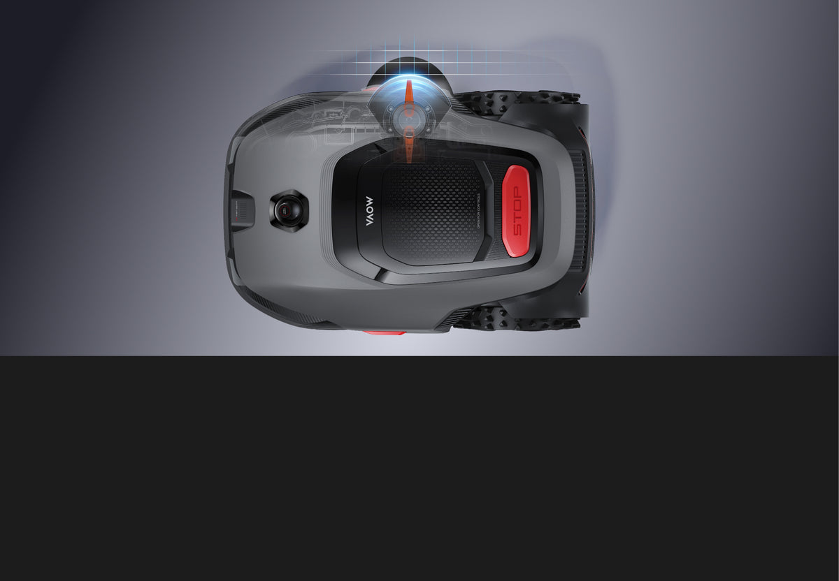UltraTrim™ 3.0 - Die rechts montierte Kantenscheibe ermöglicht Mähen bis auf 0 cm an erhöhten oder unebenen Begrenzungen, unterstützt durch UltraView™ 2.0 und einen integrierten Infrarotsensor.