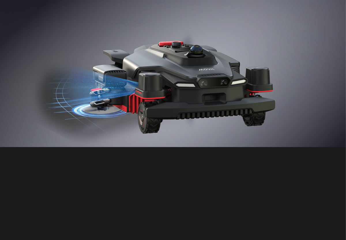 UltraTrim™ 4.0 - Der adaptive Roboterarm fährt aus und ein und passt seine Höhe an, um in einem Durchgang bis auf 0 cm an den Rand zu mähen und auch vertikale Kanten zu schneiden.