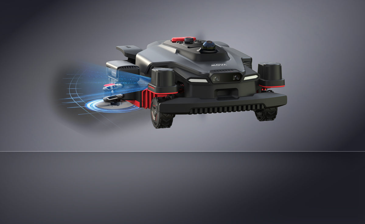 UltraTrim™ 4.0 - Der adaptive Roboterarm fährt aus und ein und passt seine Höhe an, um in einem Durchgang bis auf 0 cm an den Rand zu mähen und auch vertikale Kanten zu schneiden.