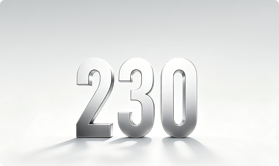 230 U/min* - Hohe Drehzahl