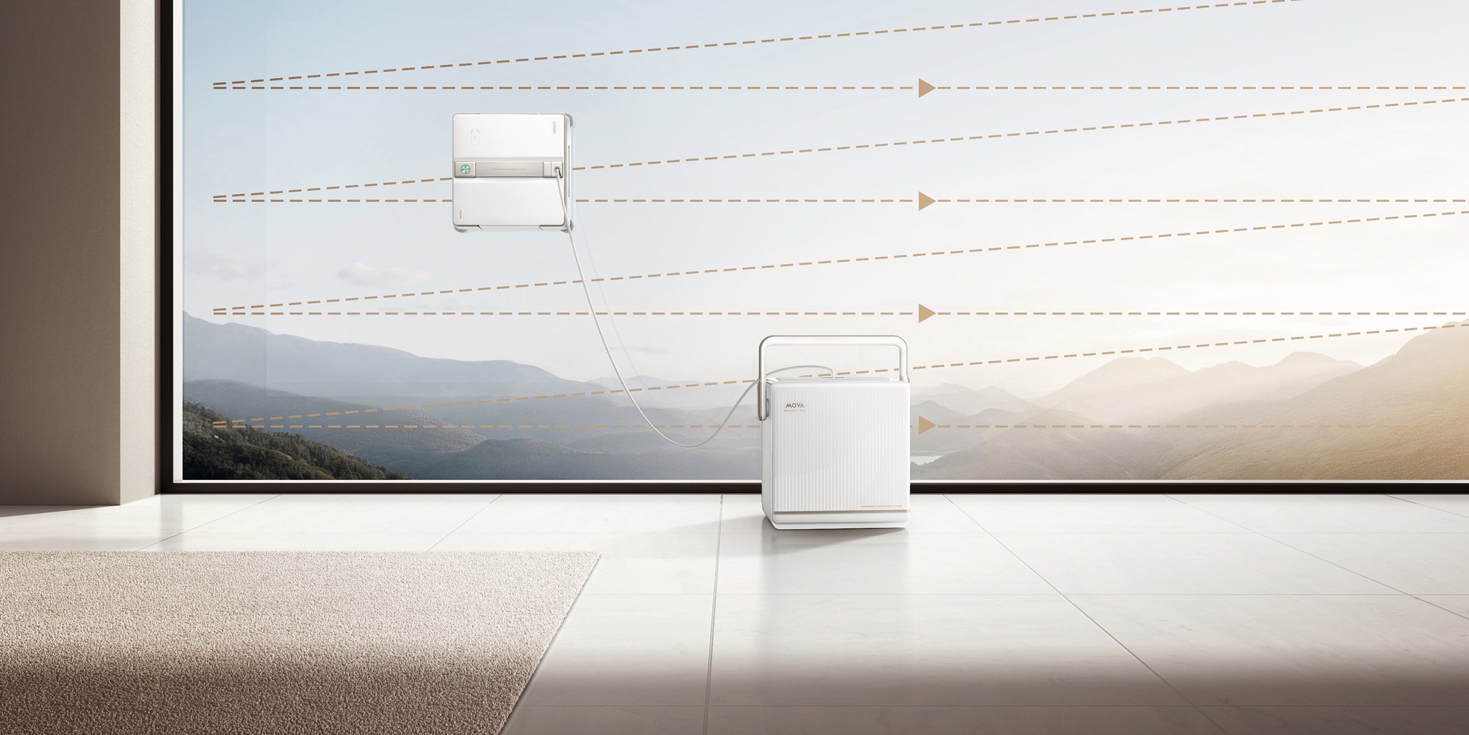 MOVA T1 Station Fensterputzroboter Intelligente Routenplanung