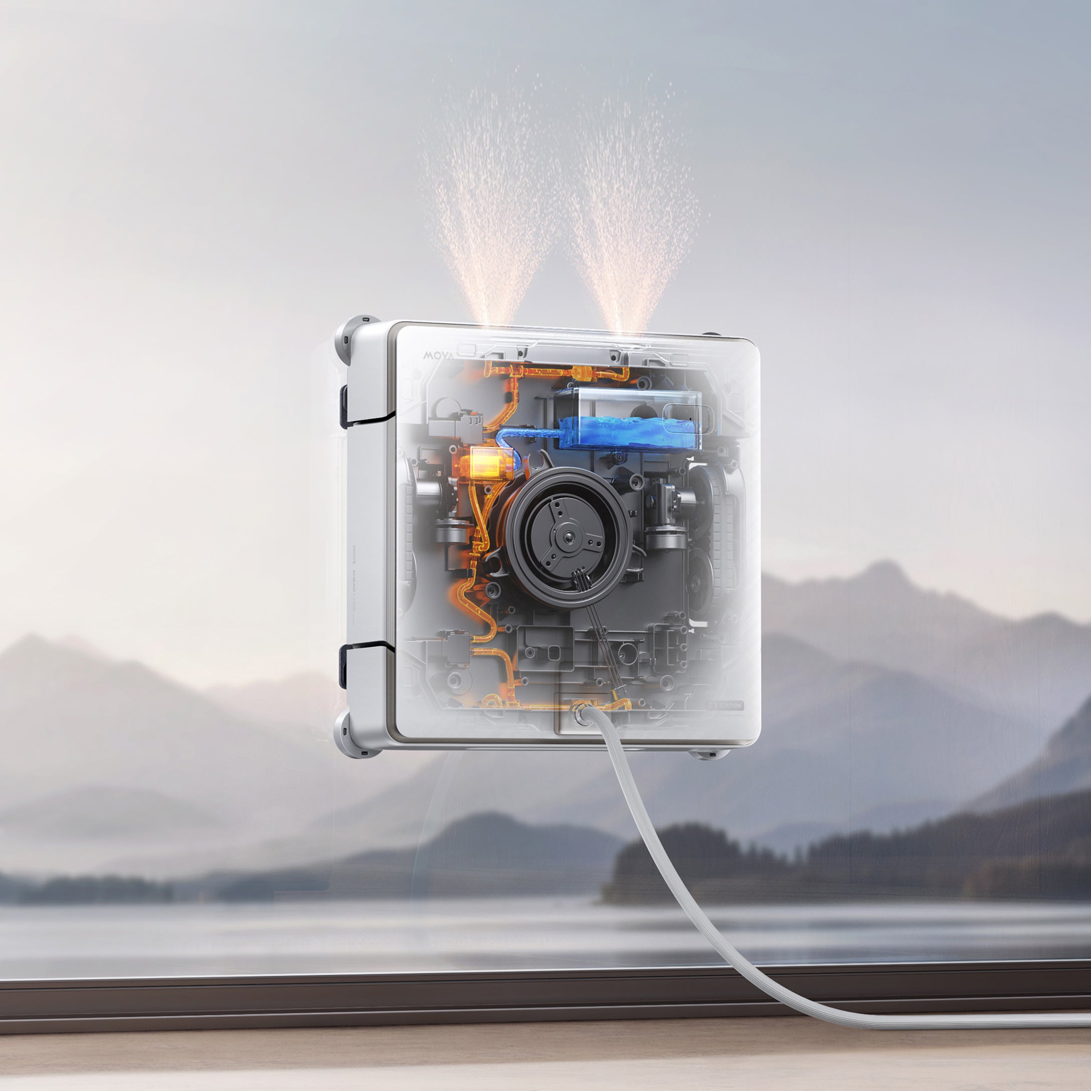 MOVA T1 Station Fensterputzroboter Warmwasser für eine sanftere, gründlichere Reinigung