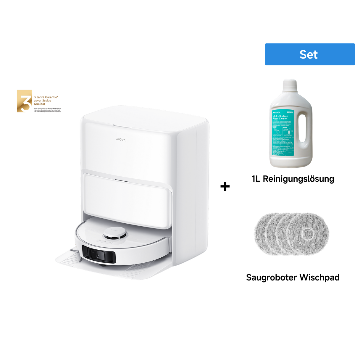 Dreame MOVA P50 Ultra Saugroboter + 1L Reinigungslösung + Wischpad