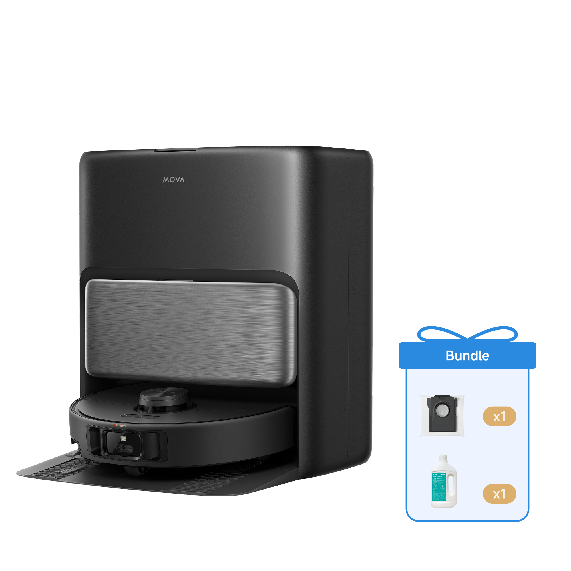 MOVA P70 Pro Ultra Saugroboter Schwarz +  1L Reinigungslösung +Staubbeutel