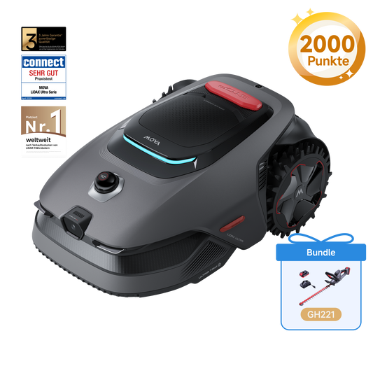 MOVA LiDAX Ultra 1200 + MOVA GH221 Akku-Heckenschere 20 V und 55 cm
