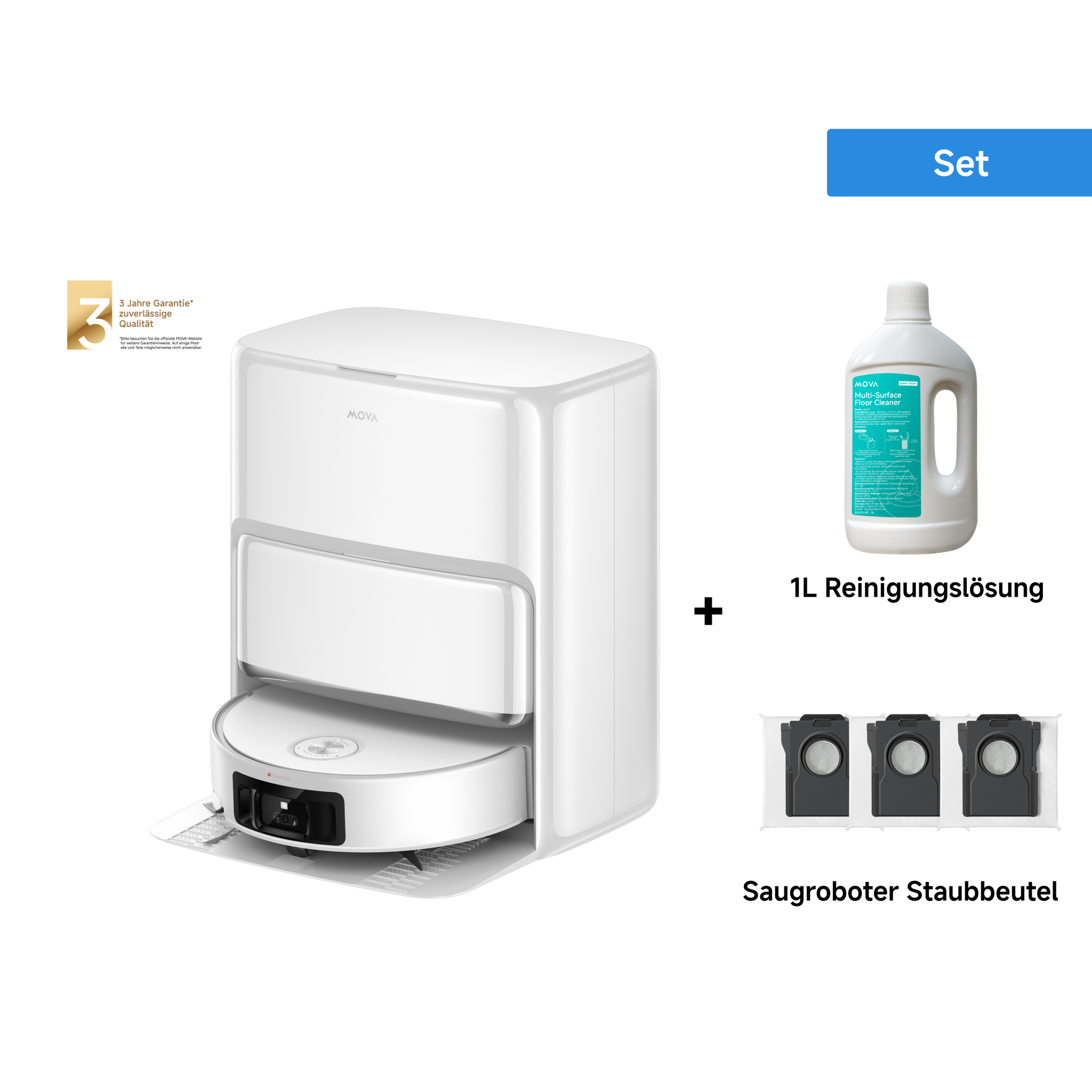 MOVA Fall Prime Day Dreame MOVA Z60 Ultra Roller Standalone Saugroboter + 1L Reinigungslösung + Saugroboter Staubbeutel