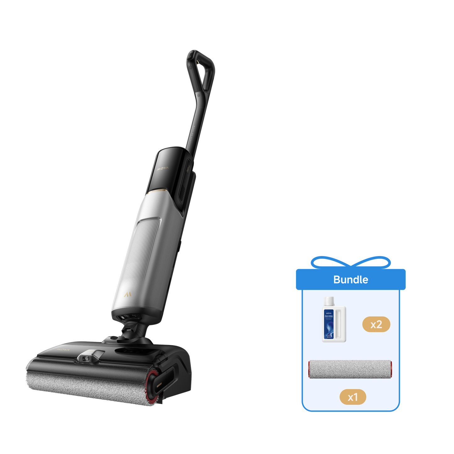 MOVA X4 Pro Nass- und Trockensauger + Rollbürste + 500ml Reinigungslösung