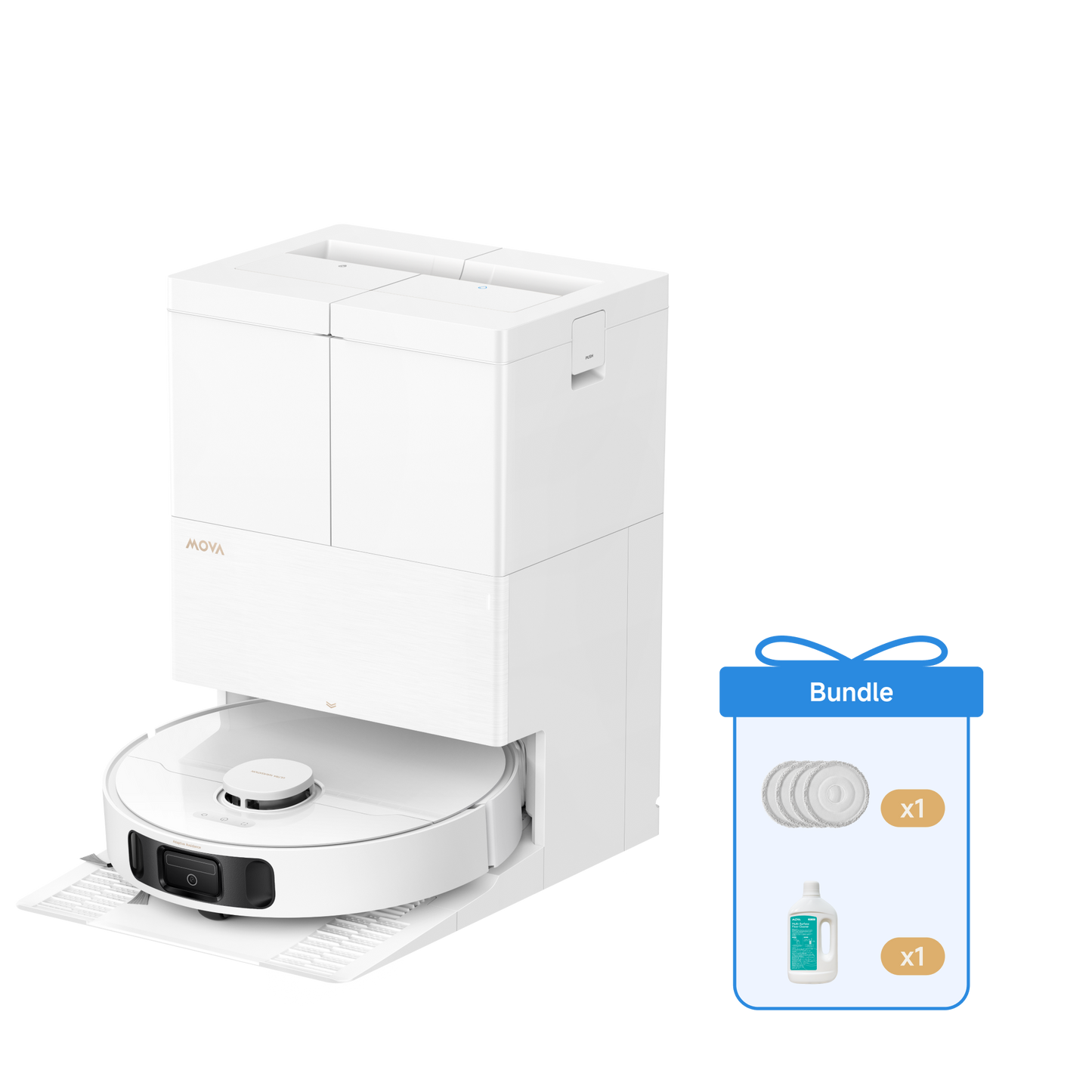 MOVA E50 Pro Ultra Saugroboter Weiß + Wischpad + 1L Reinigungslösung