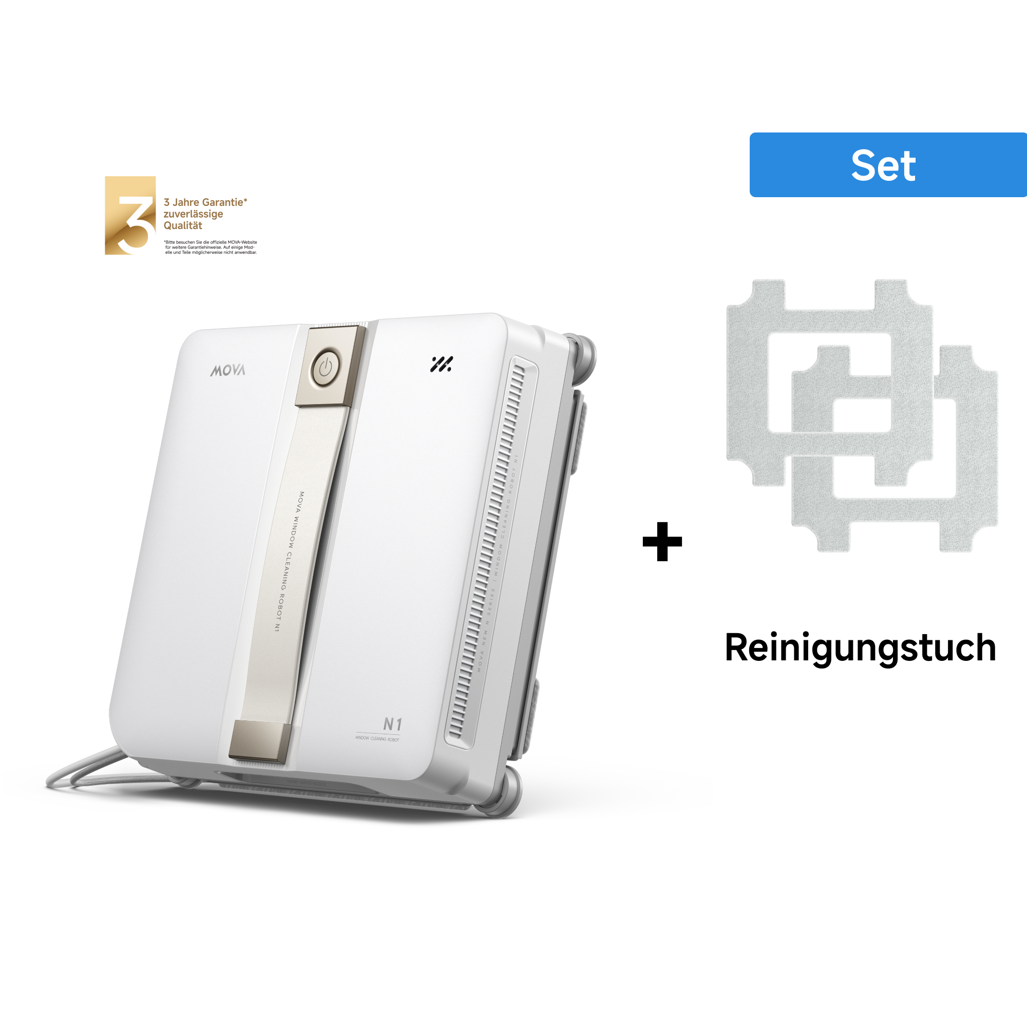 MOVA Fall Prime Day MOVA N1 Fensterputzroboter Weiß + Reinigungstuch
