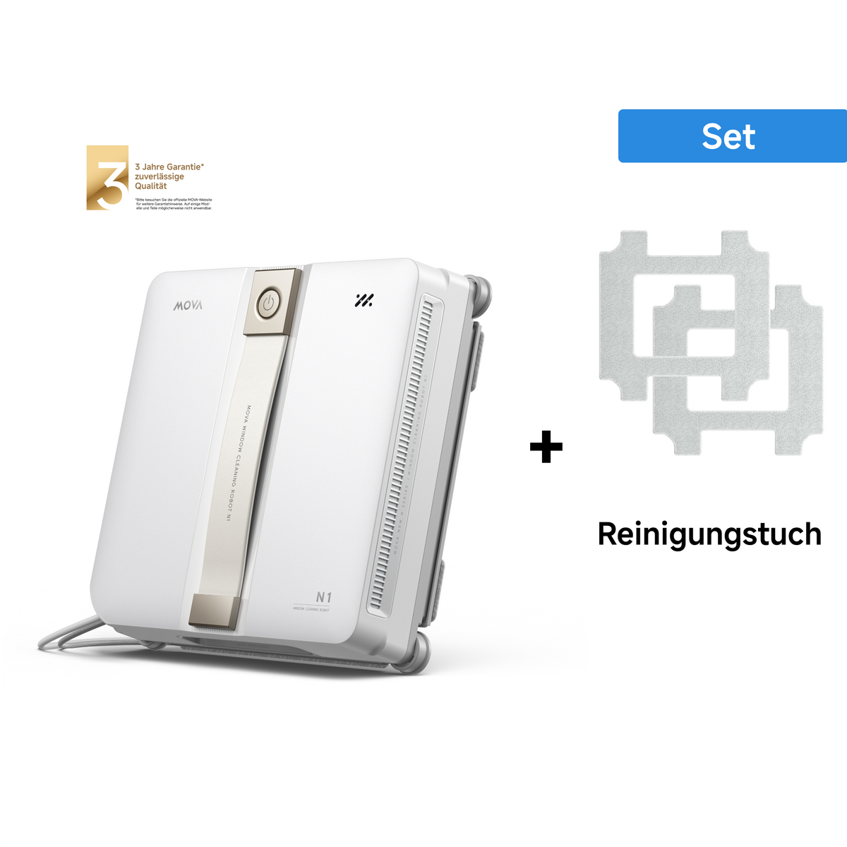 MOVA N1 Fensterputzroboter Weiß + Reinigungstuch