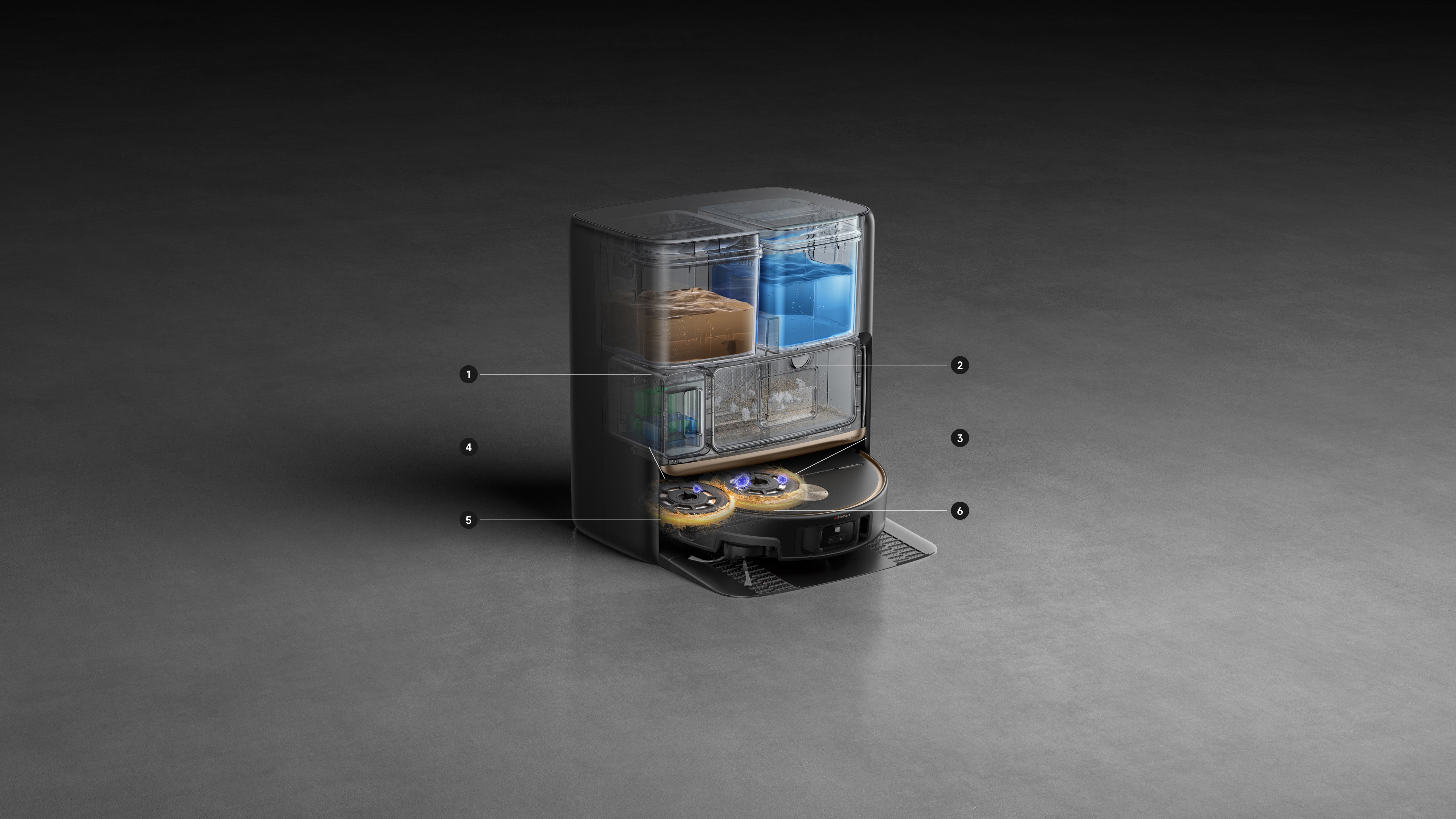 MOVA V70 Ultra Complete X Saugroboter Schwarz Automatische Wartungsstation