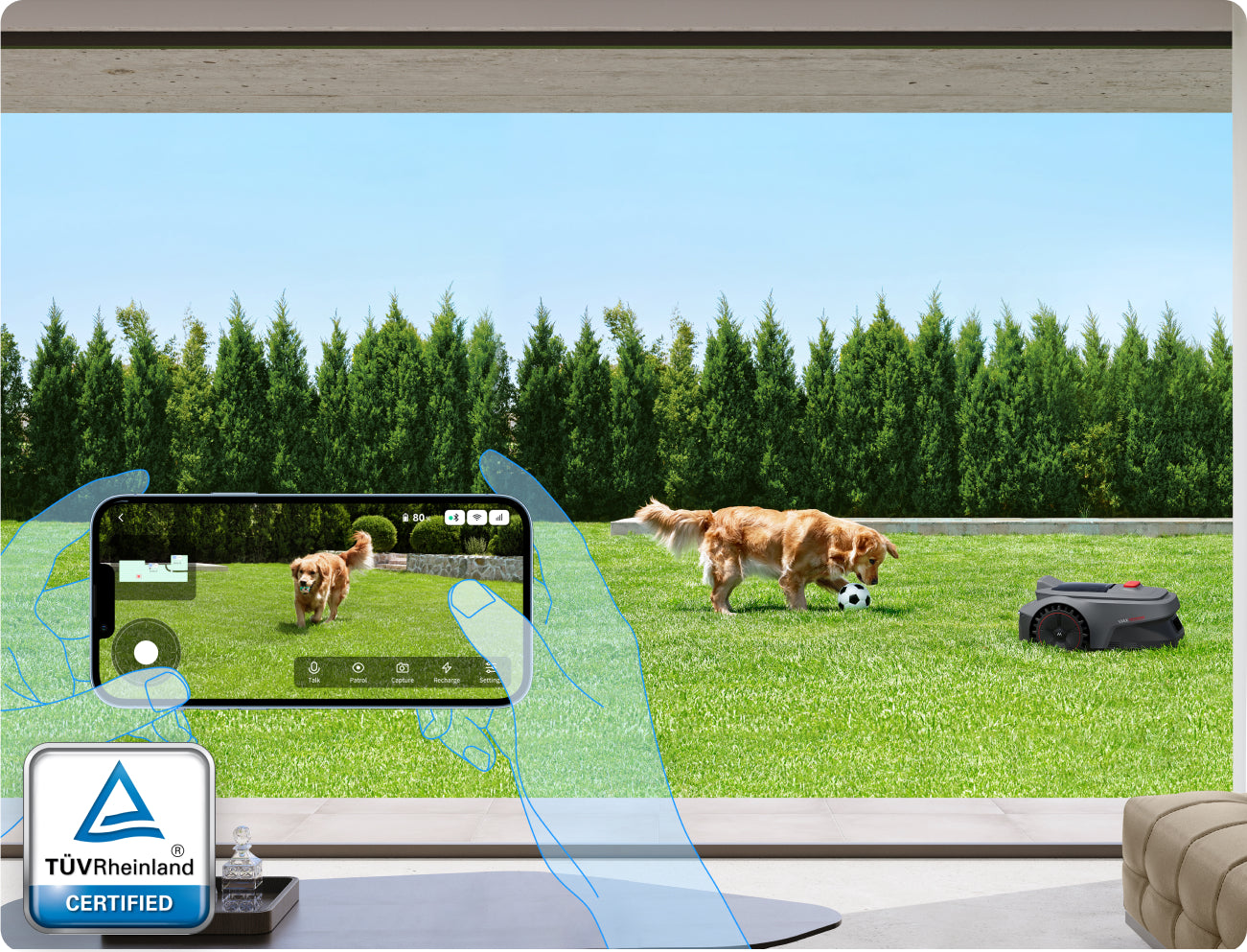 mova viax 250 trueguard live video patrouille gartensicherheit